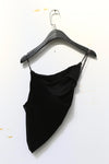 Un Morceau lace velvet stitching twists tube top UM231SZ18 black PUM37